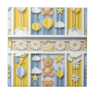 Carreau Modèle de jardin aux marguerites Teddy Bear Daisy