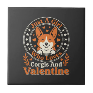 Carreau Modèle de la Saint-Valentin Corgis pour filles qui