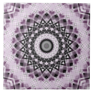 Carreau Modèle de mandala géométrique violet et noir