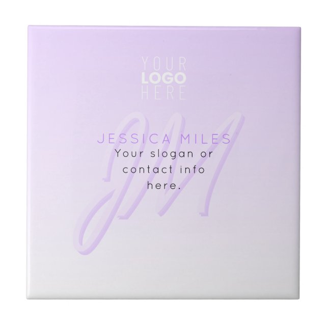 Carreau Modèle de nom professionnel et de slogan | Violet  (Devant)