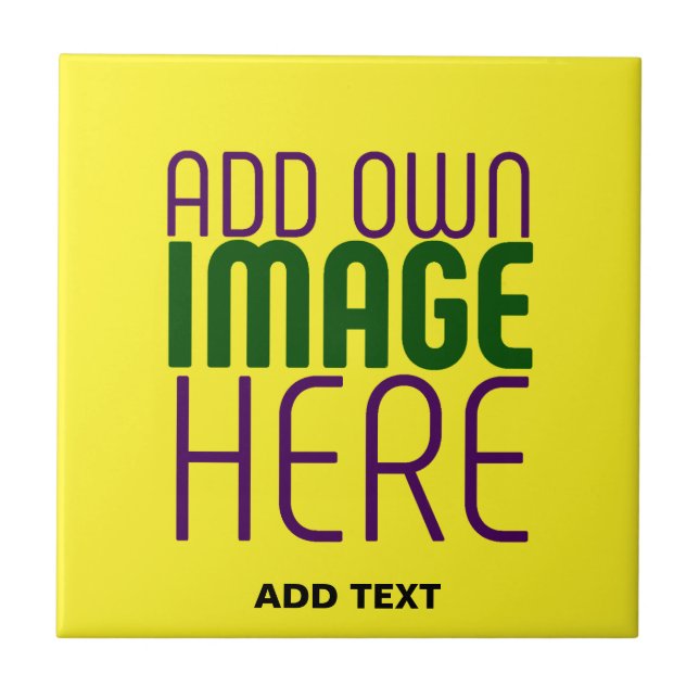 CARREAU MODELE DE TEXTE D'IMAGE JAUNE BRILLANT ÉDITABLE MO (Devant)
