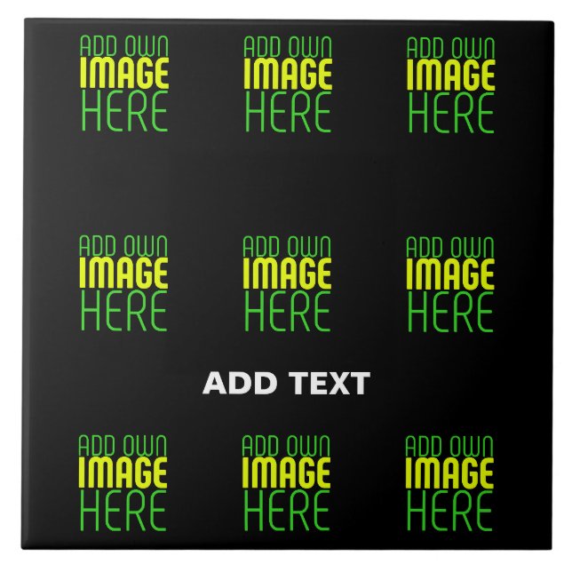 CARREAU MODÈLE DE TEXTE D'IMAGE NOIRE SIMPLE ET MODERNE (Devant)