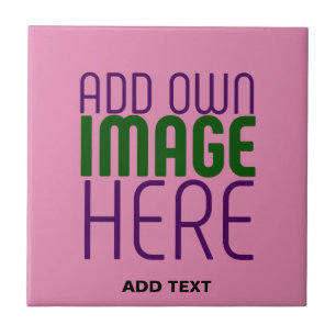 CARREAU MODELE DE TEXTE D'IMAGE ROSE CHAUD CUTE ÉDITABLE M