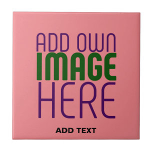 CARREAU MODELE DE TEXTE D'IMAGE ROSE SAUMON ÉDITABLE MODER