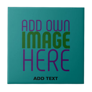 CARREAU MODÈLE DE TEXTE D'IMAGE VERT TEAL ÉDITABLE MODERNE