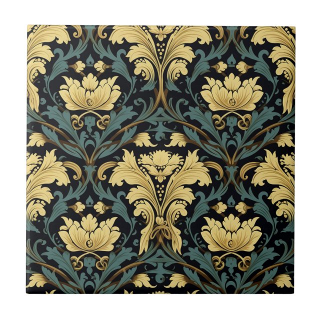 Carreau Modèle floral Art Nouveau (Devant)