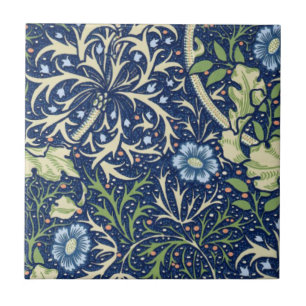 Carreau Modèle floral bleu