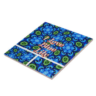 Carreau Modèle Floral bleu Abstrait