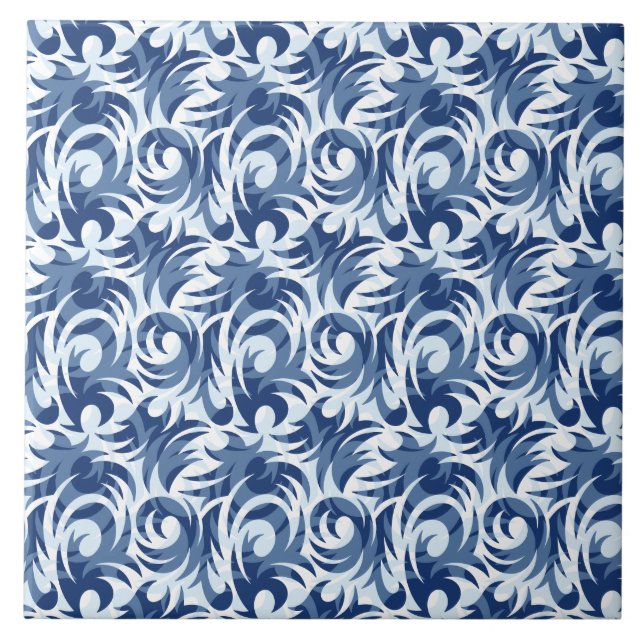 Carreau Modèle floral bleu doux (Devant)