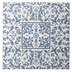Carreau Modèle floral Bleu fantaisie
