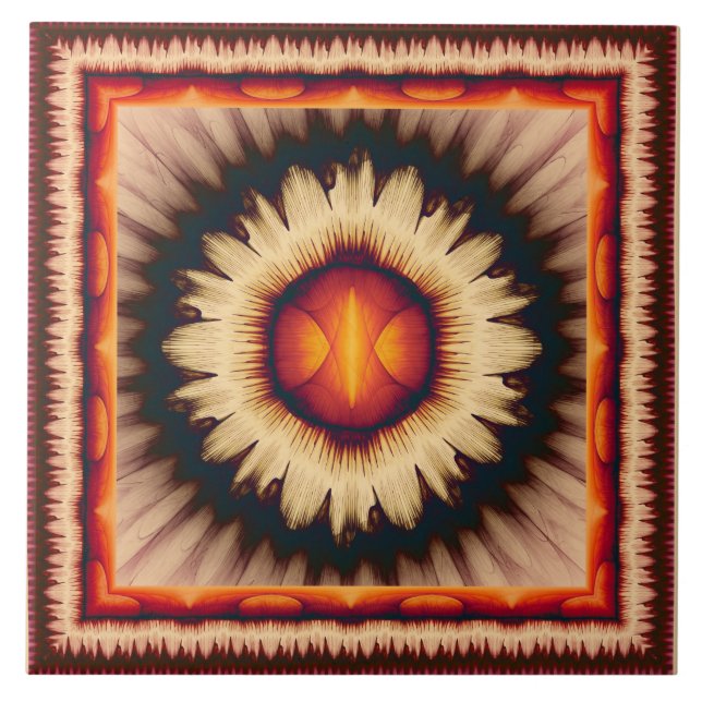 Carreau Modèle floral coloré (Devant)