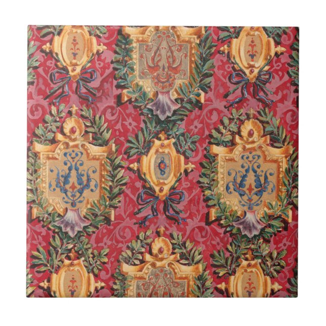 Carreau Modèle Floral Français Antique (Devant)