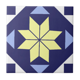 Carreau Modèle Floral Marocain Jaune Moderne