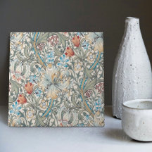 Modèle floral sans couture de lys de William Morri