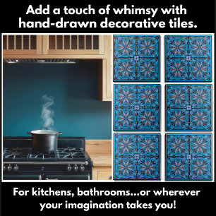 Carreau Modèle floral Scandi dessiné à la main