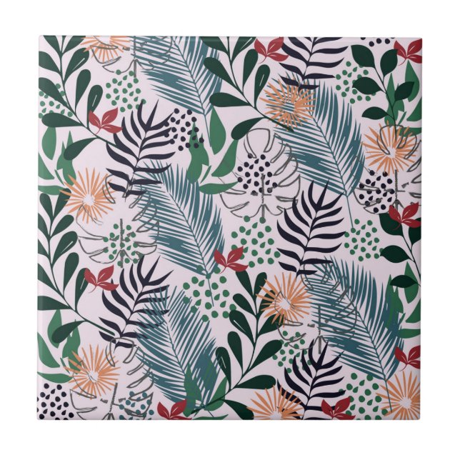 Carreau Modèle floral tropical (Devant)