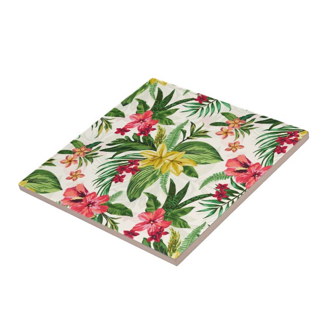 Carreau Modèle floral tropical moderne (Côté)