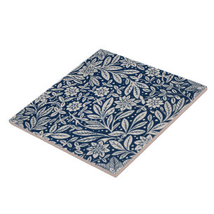 Carreau Modèle Floral Vintage bleu et blanc