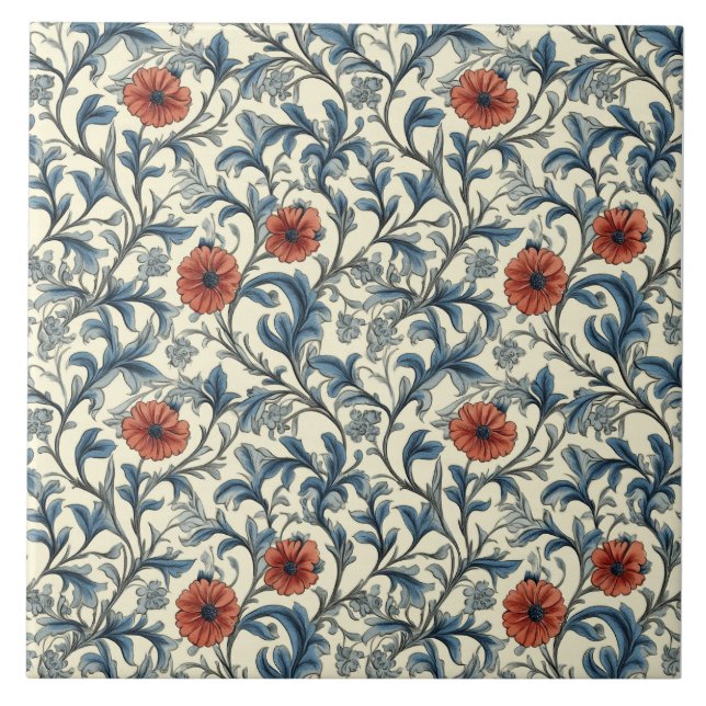 Carreau Modèle Floral William Morris (Devant)