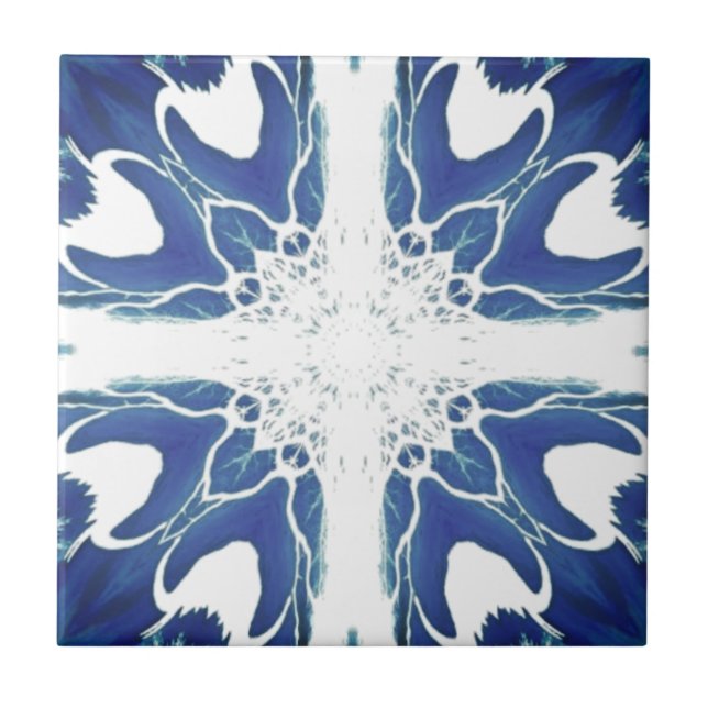 Carreau Modèle géométrique bleu marine  (Devant)