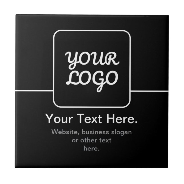 Carreau Modèle moderne pour votre logo | Noir & Blanc (Devant)
