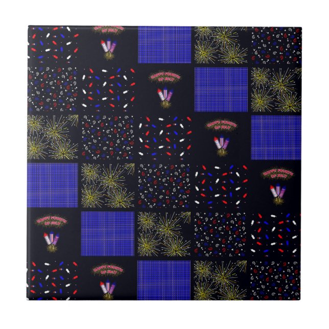 Carreau Modèle patchwork du 4 juillet - 4 juillet (Devant)