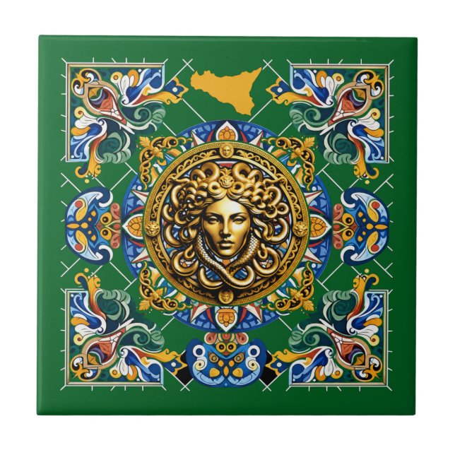 Carreau Modèle sicilien de Sicile  (Devant)