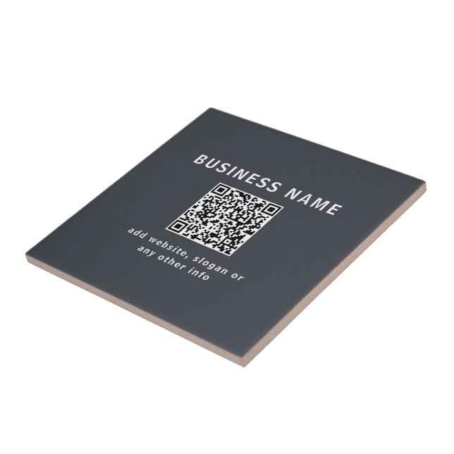 Carreau Modèle simple pour votre code QR | Gris foncé (Côté)