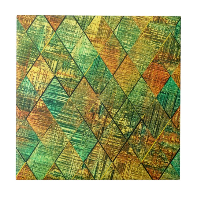 Carreau Modern Decorative Geometric Stained Glass (Devant)