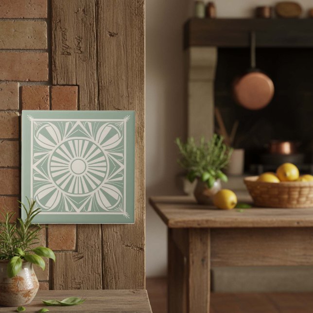 Carreau Modern Geometric Abstract Pat#21 Green ID1192 (Créateur téléchargé)