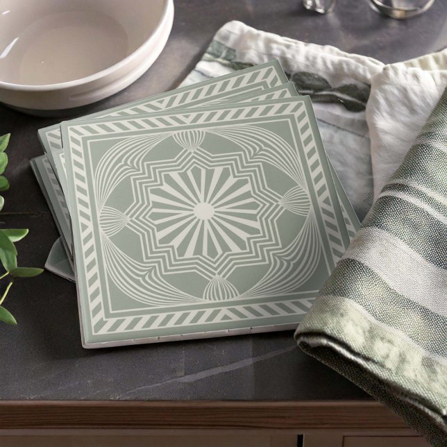 Carreau Modern Geometric Abstract Pat#23 Green ID1192 (Créateur téléchargé)