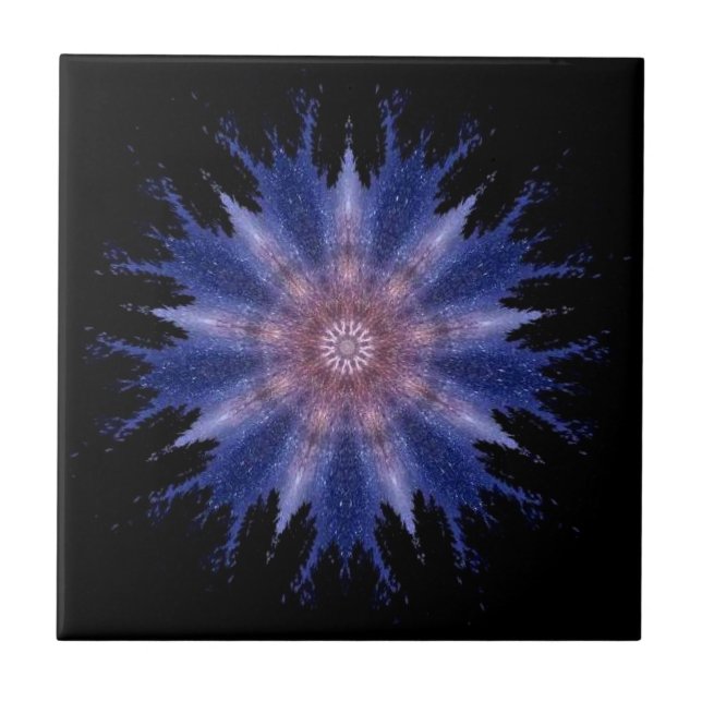 Carreau Modern geometric art violet stars black decor (Devant)