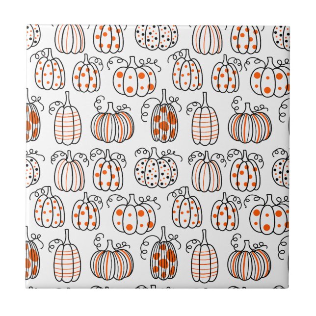 Carreau Modern Minimalist Pumpkin – Orange Abstract (Devant)