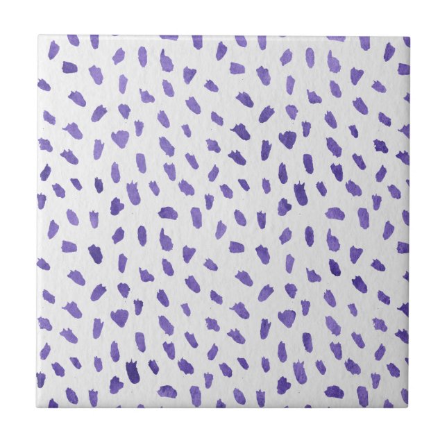 Carreau Modern Purple Dots Fun Spots Ceramic Tile (Devant)