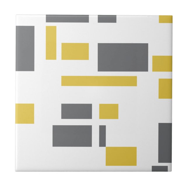 Carreau Modern, simple, cool geometric yellow gray pattern (Devant)