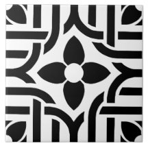 Modern Stylish Black &White Abstract Floral