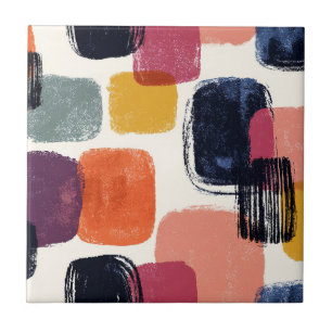 Carreau Moderne Abstrait Bohème Coup de Pinceau - Couleur