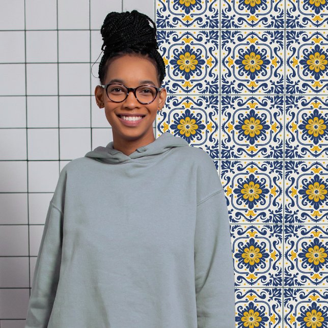 Carreau Moderne Azulejo Bleu Jaune Portugais Lisbonne (Créateur téléchargé)