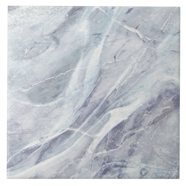 Carreau Moderne Elégant Simple Classy Marble Chic Blue Gre (Devant)