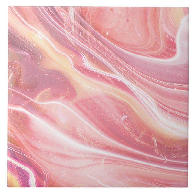 Carreau Moderne Élégant Simple Marbre Clair Rose (Devant)