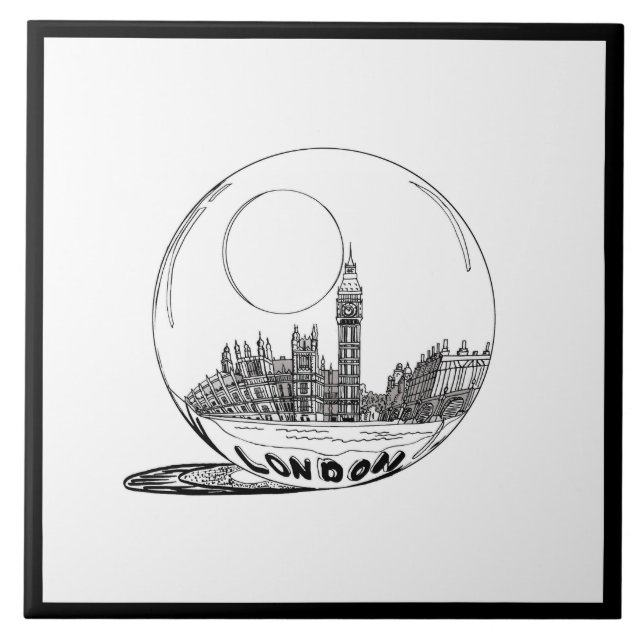 Carreau Moderne et élégant London Sity Black White (Devant)