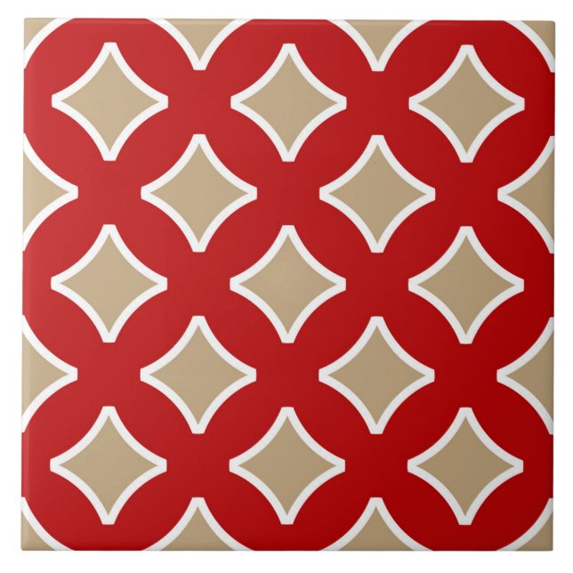 Carreau Moderne, forme de diamant, motif élégant (Devant)