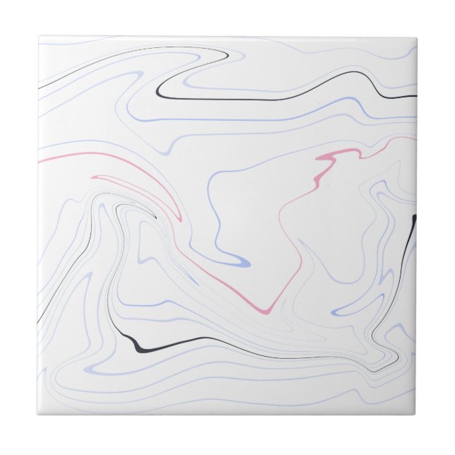 Carreau Moderne & minimaliste rose, noir, bleu, marbre bla (Devant)