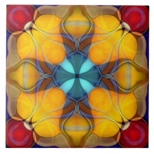 Carreau Moderne, ornemental, élégant, jaune, turquoise,