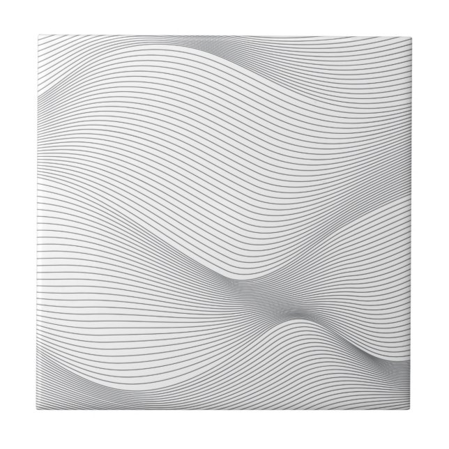 Carreau Moderne, simple, cool, abstrait motif d'onde de mo (Devant)