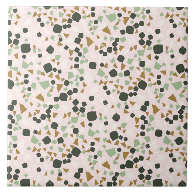Carreau Moderne Simple Rose Terrazzo Carrelage vert (Devant)