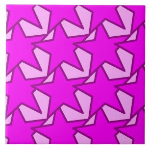 Carreau Moderne Star Géométrique - violet et rose