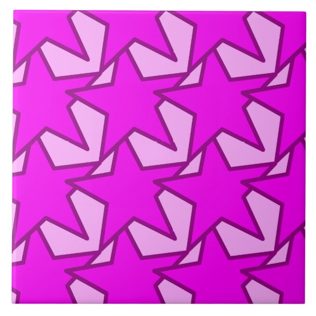 Carreau Moderne Star Géométrique - violet et rose (Devant)