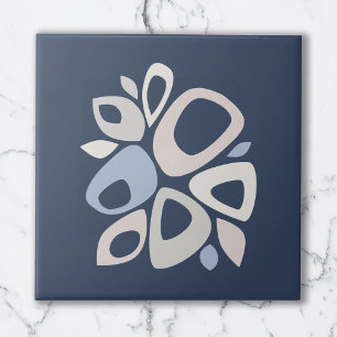 Carreau Moderne Stylish Marine Ice Blue Grey Abstrait