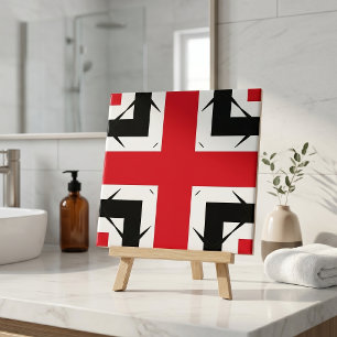 Carreau Moderne tendance Abstrait rouge noir & blanc géomé